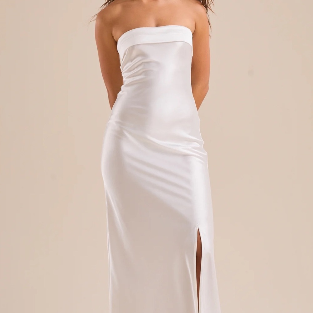 White Satin Maxi Dress